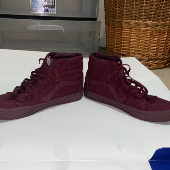 Men’s dark burgundy high top Vans - Picture 3 of 5